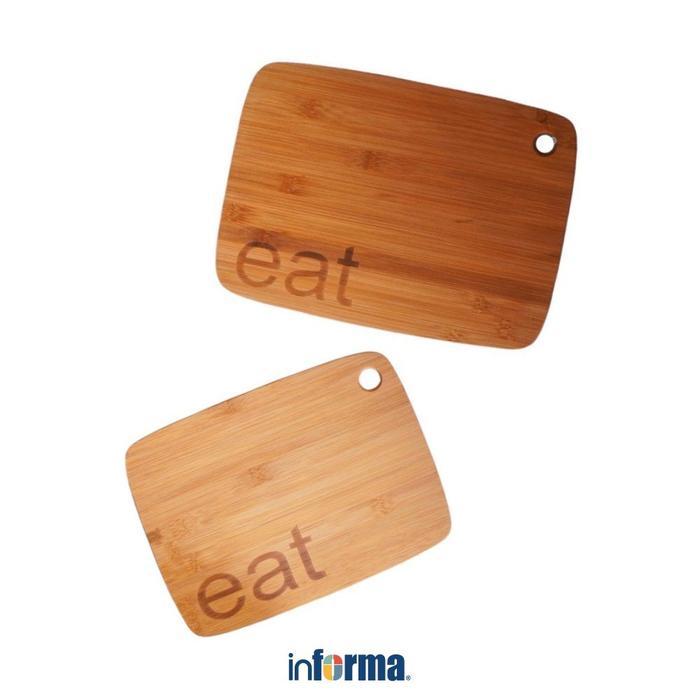 INFORMA COOKING COLOR COLOR MICHI TALENAN KAYU SET 2 PCS - COKELAT CUTTING BOARD PAPAN POTONG