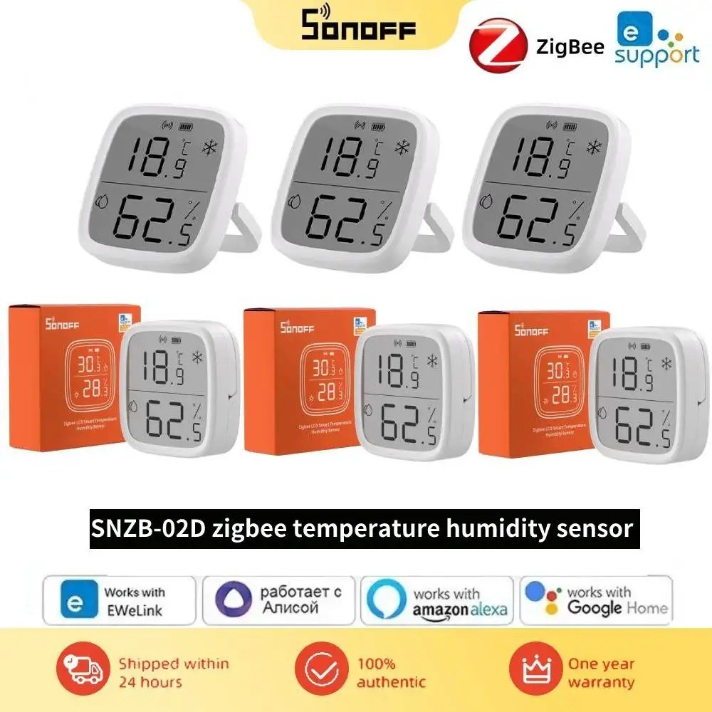 SONOFF SNZB 02D Zigbee Temperature Humidity Sensor SNZB02D LD Realtime Monitor Via Ewelink Alexa