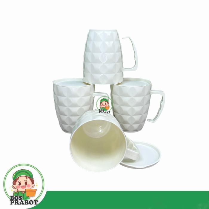 MUG PLASTIK 500ML DENGAN TUTUP WARNA PASTEL / GELAS PLASTIK FOODGRADE CANTIK