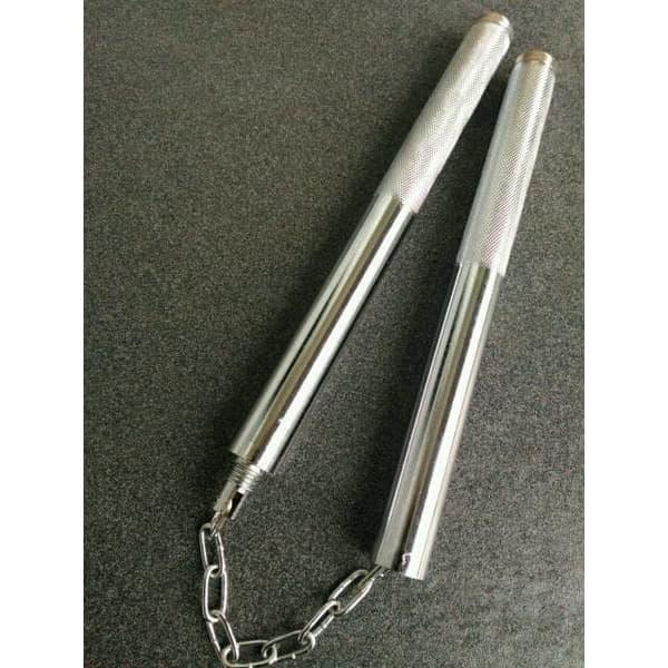 Double Stick Besi Nunchaku Ruyung Besi 27.5 CM Panjang Bahan Stainless Steel Anti Karat Alat