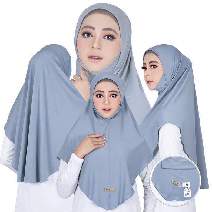 Hijab Bergo Dagu Malaysia Alisba L Panjang Muslim Kerudung Hitam Bergo Dewasa Wanita Putih Katun