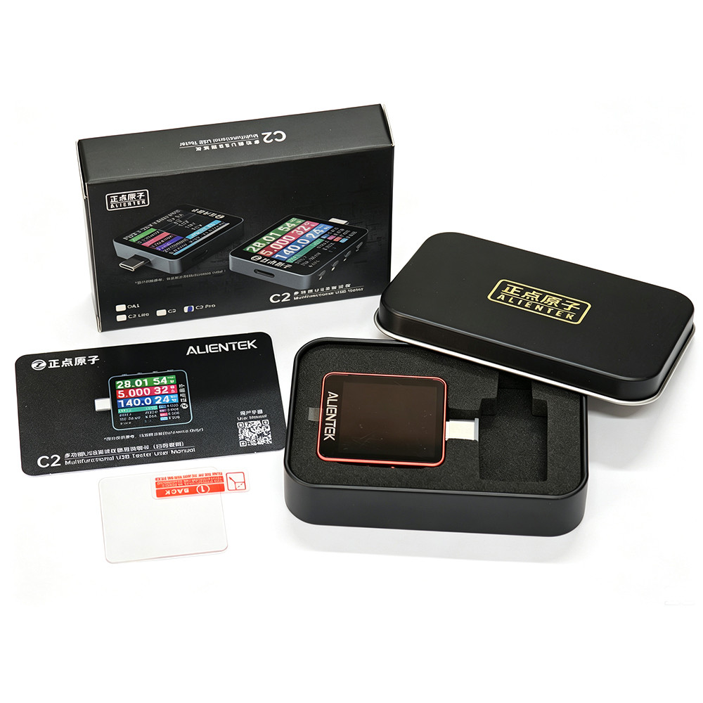 ALIENTEK C2 USB Tester Power Meter Voltmeter Ammeter PD3.2 Fast Charging Protocol Trigger Ripple