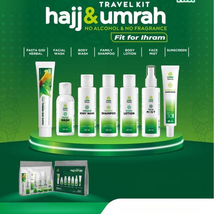 HNI Travel Kit HNI Hajj & Umrah Paket Lengkap 7 Produk Perawatan Ihram Facial Membersihkan Tubuh
