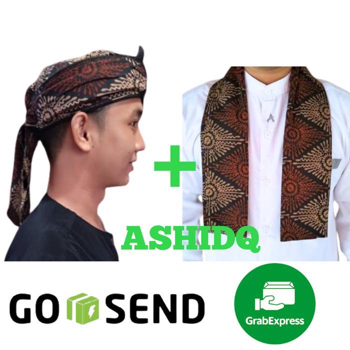 READY set blangkon jogja syal batik tradisional indonesia