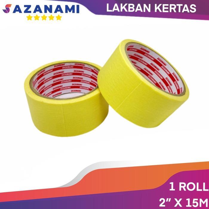 Berkualitas 6 Pcs Masking Tape / Lakban Kertas 46Mm X 15M Sazanami Tape [Kode 1Kode 2Kode 3Kode