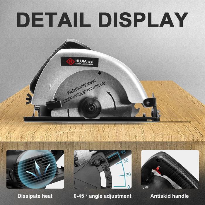 JLD MESIN GERGAJI CIRCULAR SAW 7 INCH JD1857 900W SIRCULAR SAW J1857 MESIN POTONG PEMOTONG KERAMIK