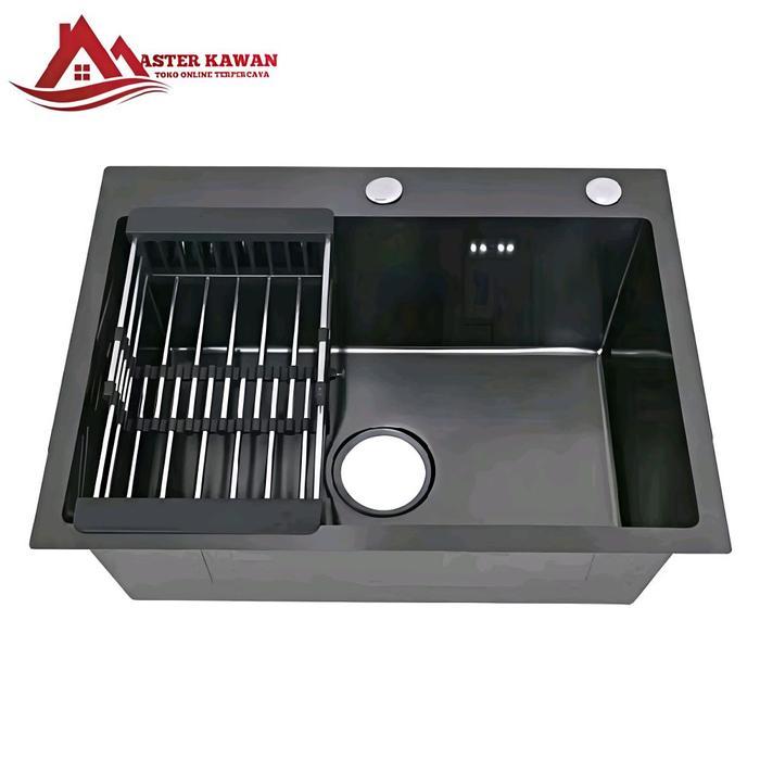 Paket Kitchen Sink Stainless Jkm 5243 Hitam /Sink Jkm 5243 Black