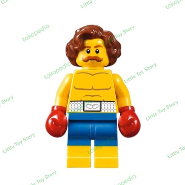 LEGO MINIFIGURES BOXER, WAVY REDDISH BROWN HAIR TWN309 10260
