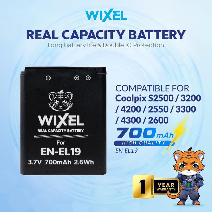 Ammorra.Id- Wixel Baterai Kamera En-El19 For Nikon Coolpix S32 / S100 / S2500 / S2600 / S2700 S2750