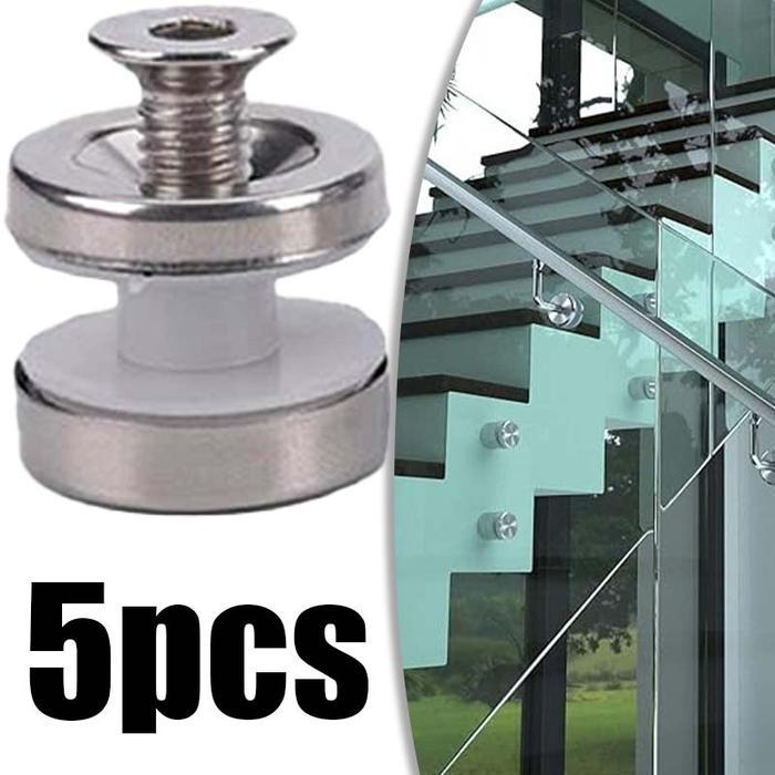 5PCS BAUT KACA TANGGA BAUT PENJEPIT KACA BAUT RAILING KACA JEPIT RAILING TANGGA STAINLESS STEEL