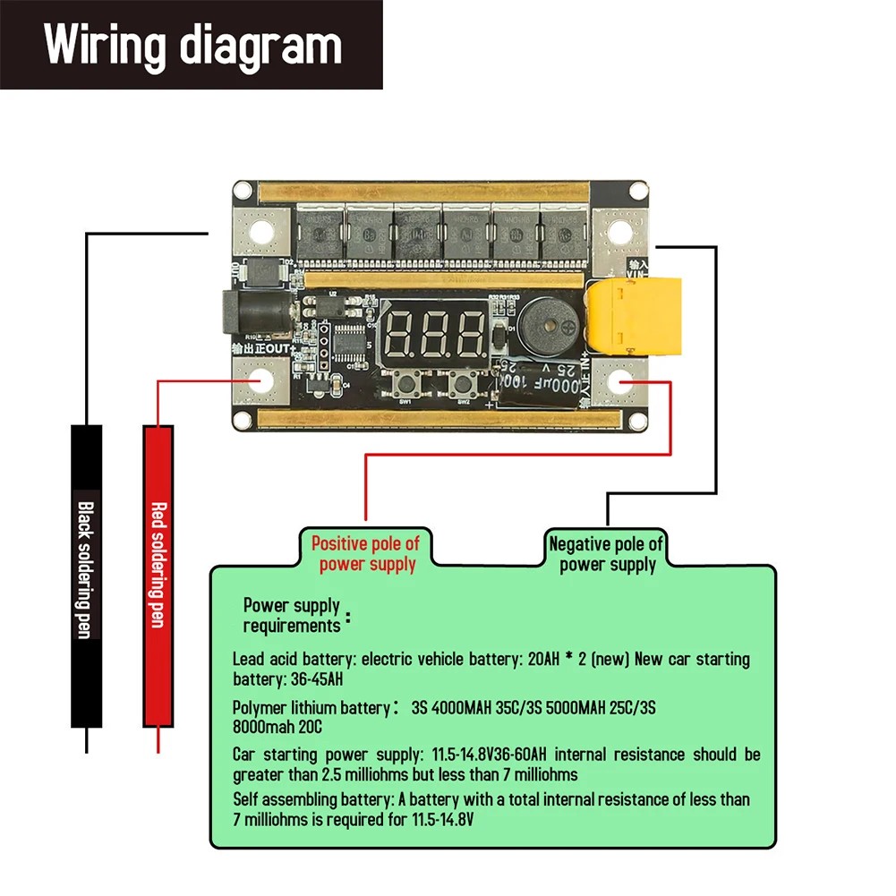 GX591 Lithium Battery Spot Welder Digital Tube Display 12V Mainboard Welder with Automatially