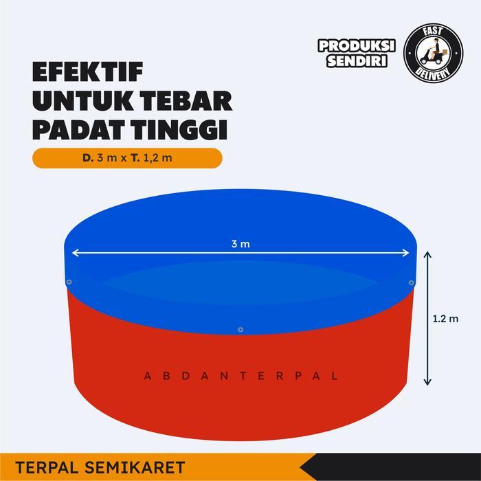 kolam bulat bioflok terpal A20 diameter 3 (terpal saja) By Abdan Terpa