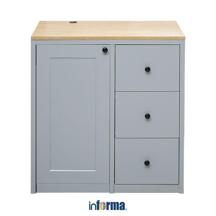 Informa Scott Kabinet Bawah Dapur Metal - Abu-Abu Lemari Wastafel Tempat Penyimpanan Unit Kabinet Ra