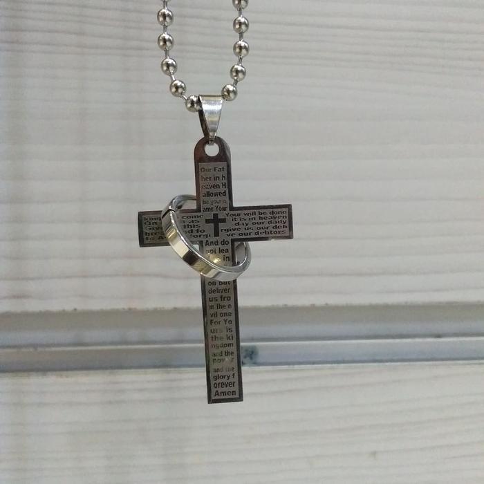 Kalung salib bandulan salib cincin 00309120