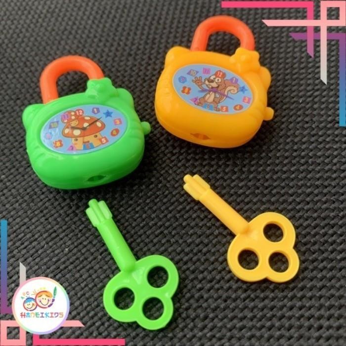 (Best) HANEI Gembok Mainan Mini Kunci Gembok Koper Mainan Gembok koper boneka