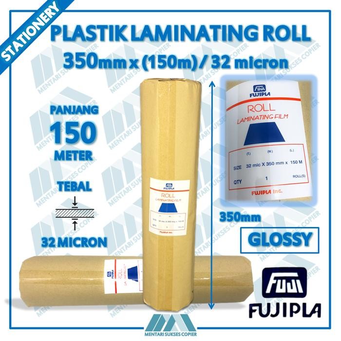 PLASTIK LAMINATING FILM ROLL FUJIPLA GLOSSY 350 MM X 150 M 32 MICRON