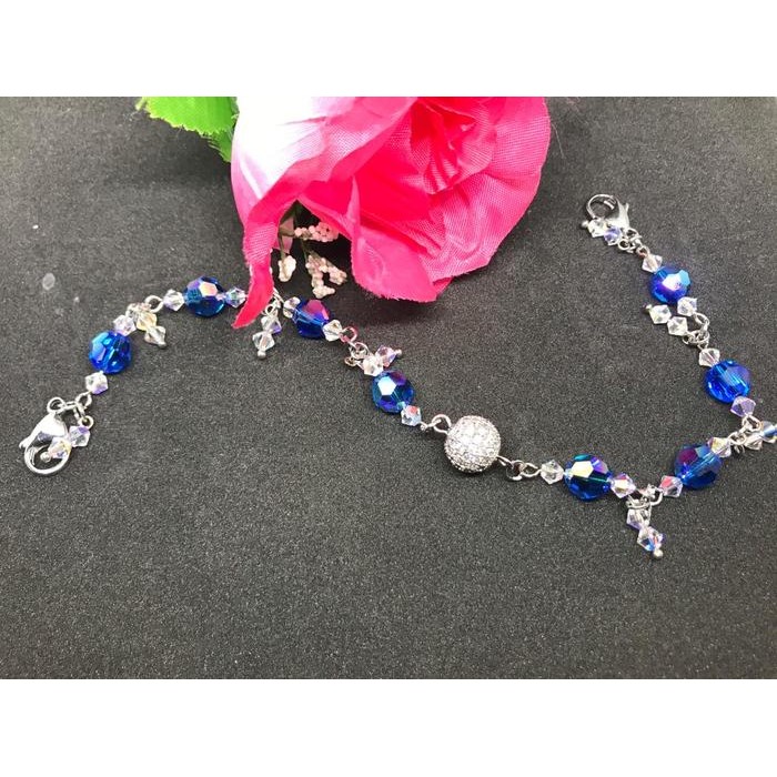 Pengait Extender Connector Masker Kristal Swarovski Asli Blue hijab