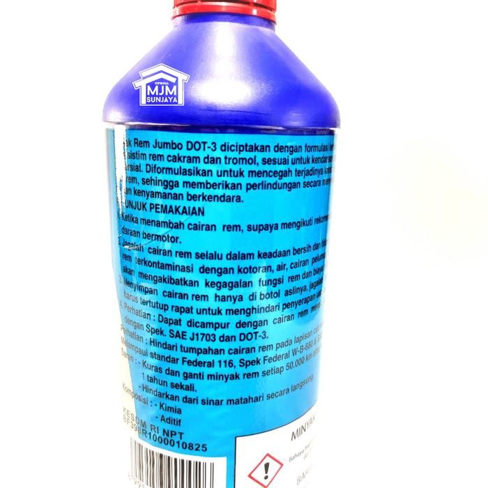 BRAKE FLUID DOT 3 NETRAL MINYAK REM MERAH JUMBO MOTOR MOBIL 1 LITER 1L