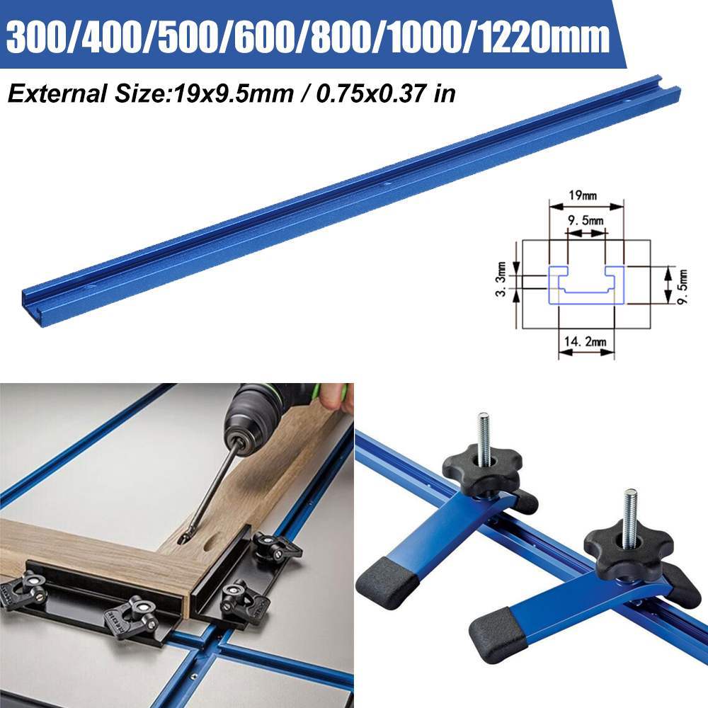 500mm T-track T-slot Miter Track Jig T Screw Fixture Slot 19x9.5mm For Table Saw / Router Table Wood