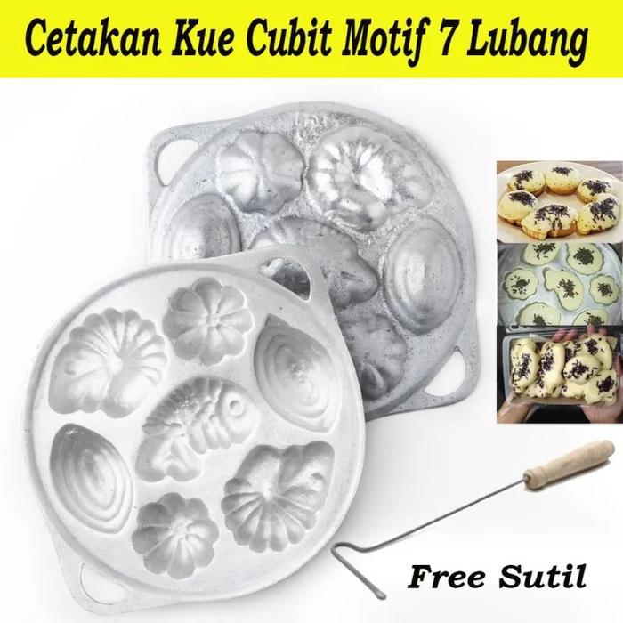 Cetakan Kue Cubit Motif 7 Lubang - Cetakan Kue Cubit Karakter Free Sutil