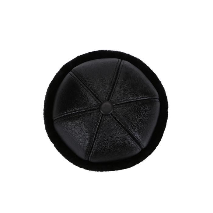 Peci Pria Dewasa Kulit Kanzia thershop Model Bulu Polos Muslim Kopiah Songkok Bulat Siap Kirim