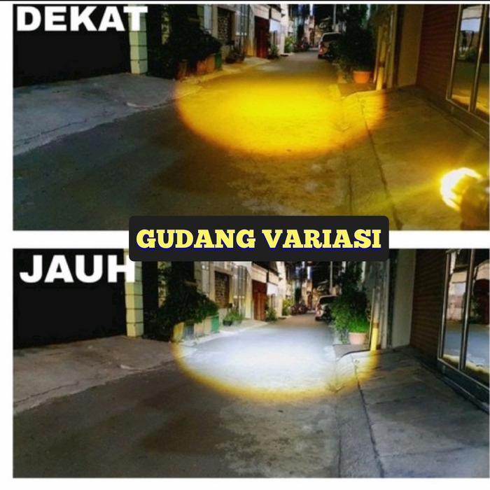 Lampu LED DEPAN H4 VIXION SCOOPY NYALA PUTIH - KUNING LASERGUN