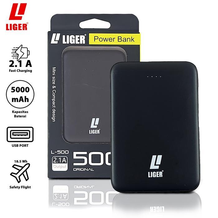 jwvb- Powerbank L-500 Mini Super Slim Fast Charging - 5000 Mah Baterai Non Led