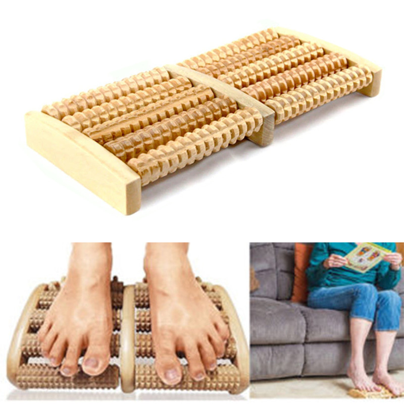 5 Raw Wooden Foot Roller Wood Care Massage Reflexology Relax Relief