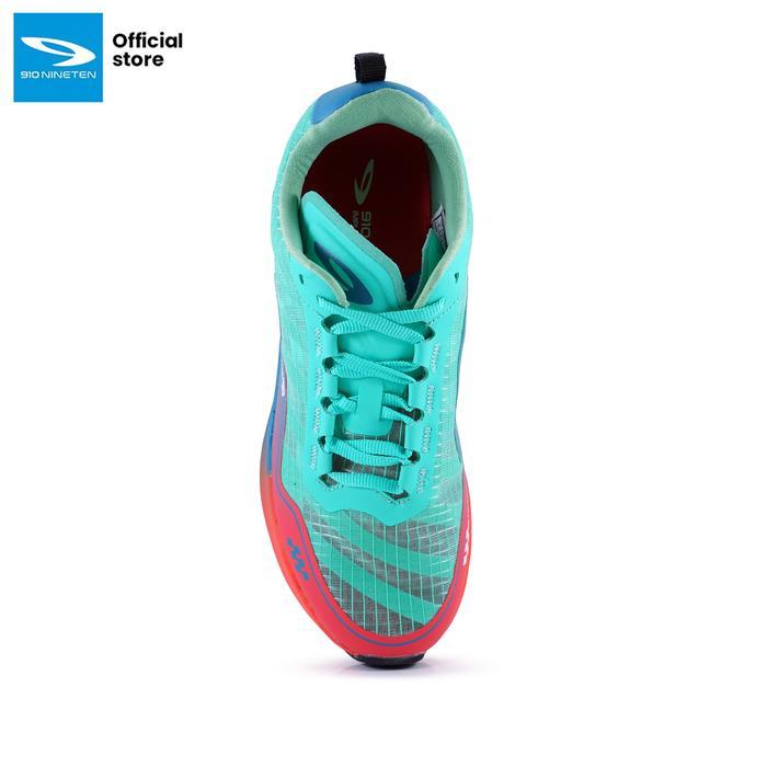Lansungkirim- 910 Nineteen Shoes Ultra Ekiden Hijau-Aurora/Merah/Hijau-Tosca Running Sepatu Outdoor