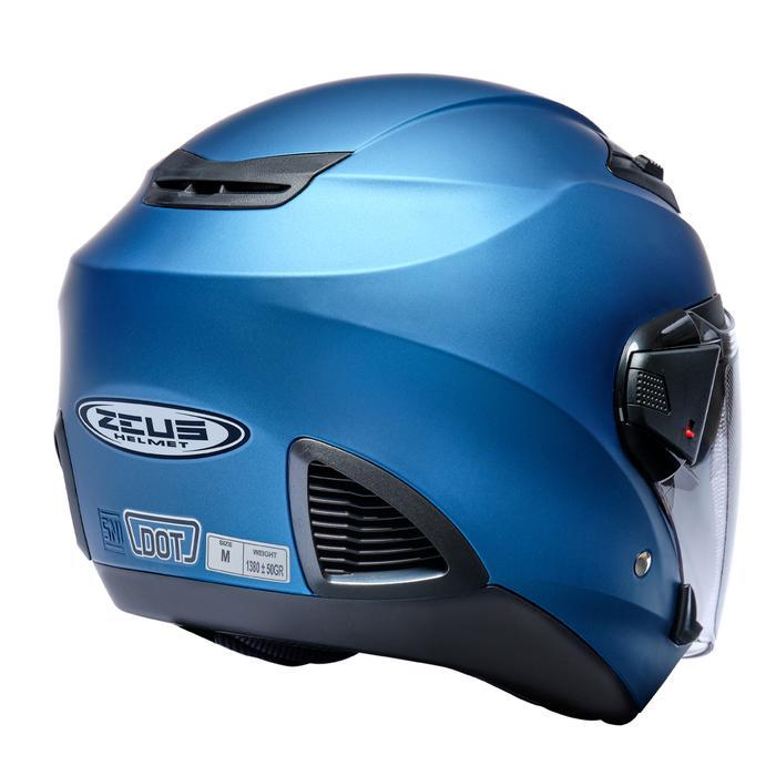 ZEUS ZS 6111 MATT BLUE HALF FACE DOUBLE VISOR HELMET