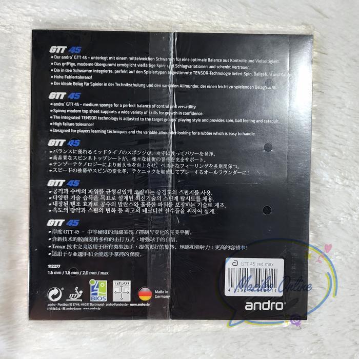 2dqc- Andro Gtt 45 Max ~ Karet Pingpong Andro Gtt 45