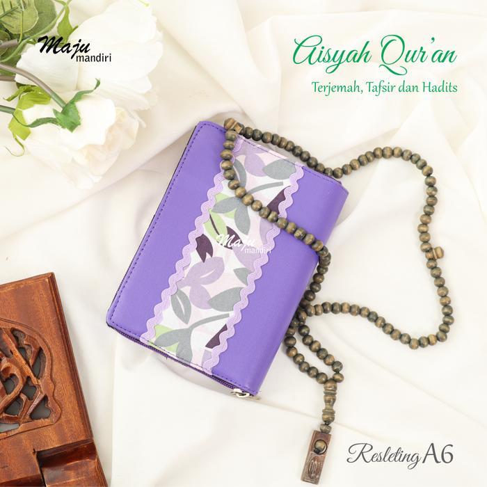 Sedia MAJU MANDIRI SUKAMAJU alquran terjemahan tafsir resleting kecil ukuran A6 aisyah quran