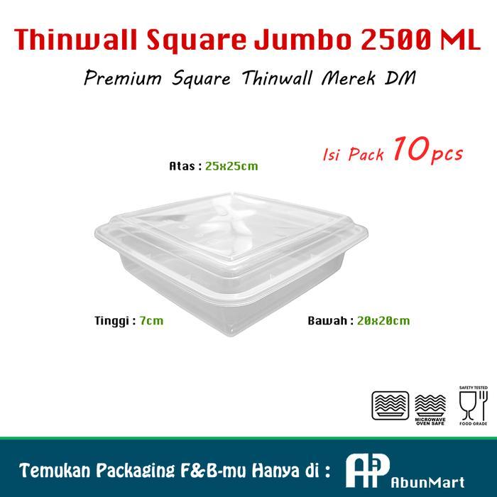 Thinwall 2500 Ml Square Jumbo (Dm) Isi 10Pcs Pasti Promo