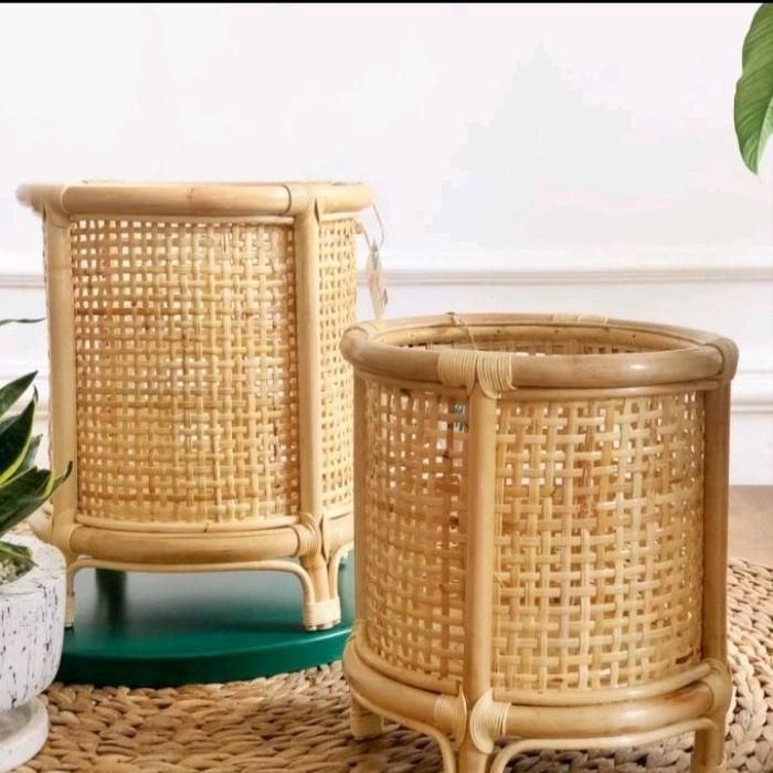 POT TANAMAN BUNGA ANYAMAN ROTAN MINIMALIS