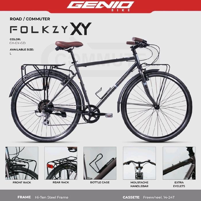 Sepeda Touring commuter Genio Folkzy 700c New 8 speed