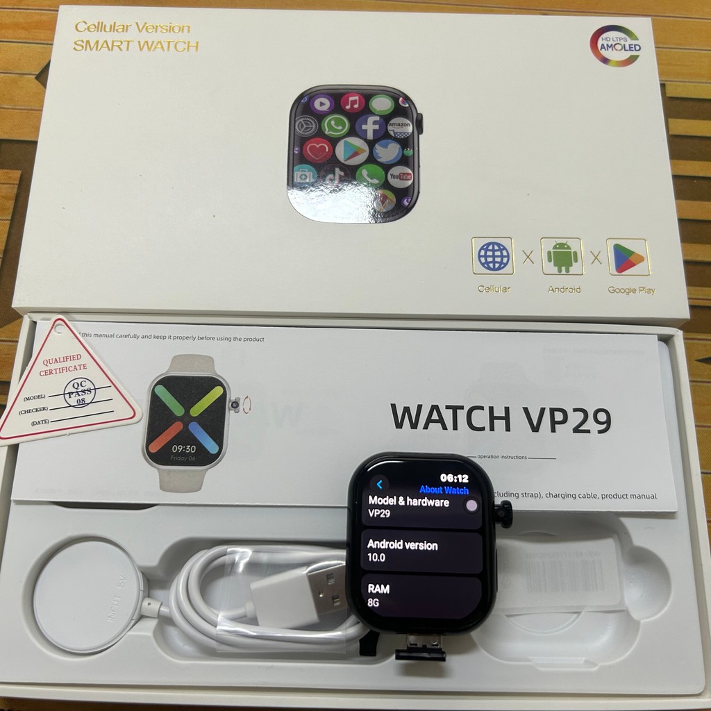 VP29 Smartwatch 4G Android 256GB Storage 4G/5G LTE Sim Card GPS WIFI 2.29 inch 490*580 Amoled Smart