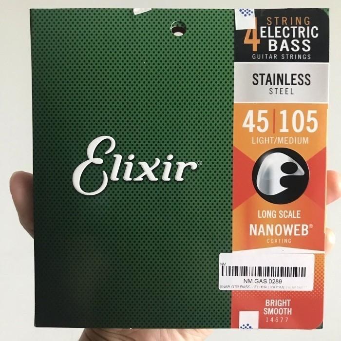 Terbaru Elixir Bass Guitar Strings 14677 Nanoweb 45-105