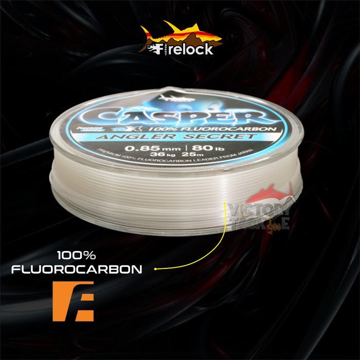 Terbaru Firelock Casper Premium 100% Fluorocarbon Leader 25 Meter Senar Pancing Leader Riptide Black
