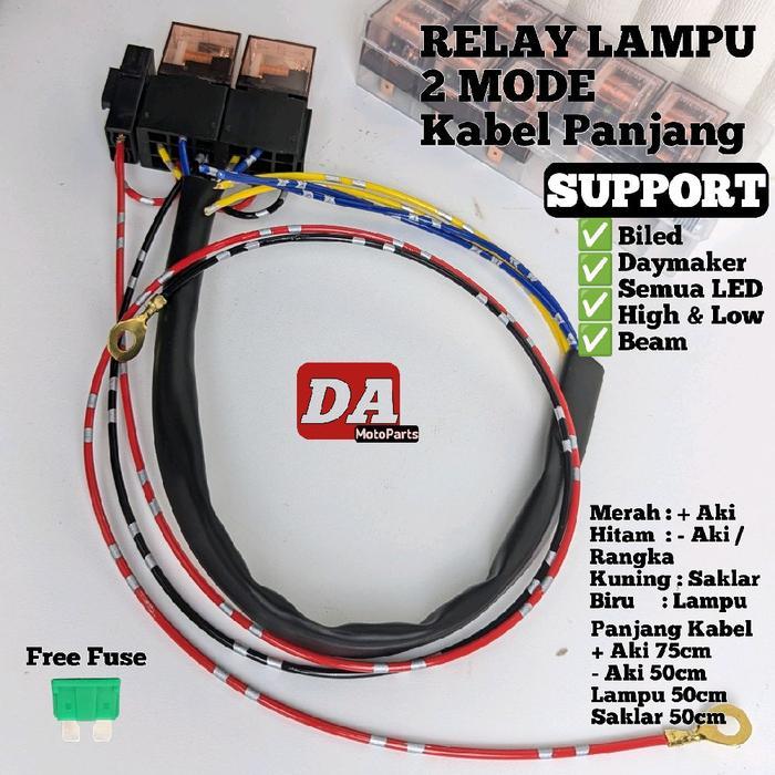 RELAY SET KLAKSON DAN PROJIE BILED RELAY SET KAKI 4 RELAY PROJIE BILED KABEL PANJANG RELAY MOBIL DAN