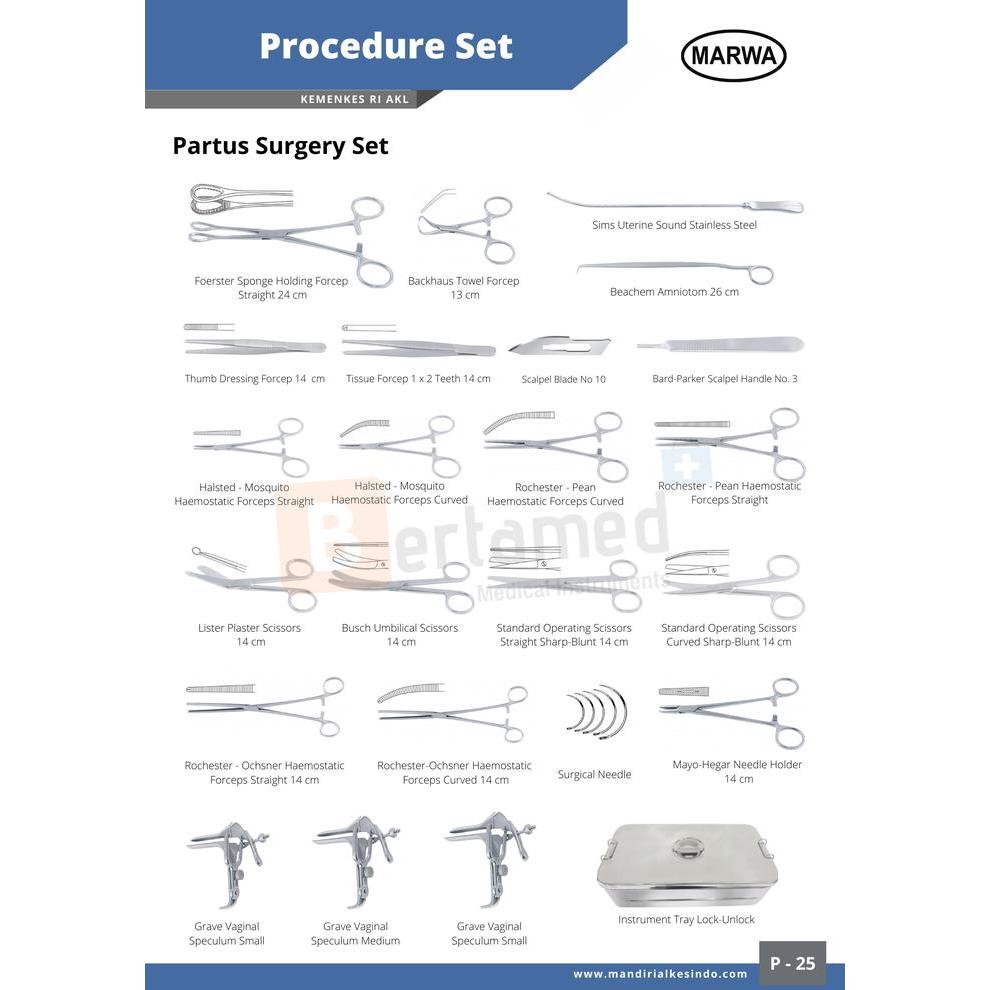 Partus Surgery Set / Set Bedah Partus / Set Partus Besar