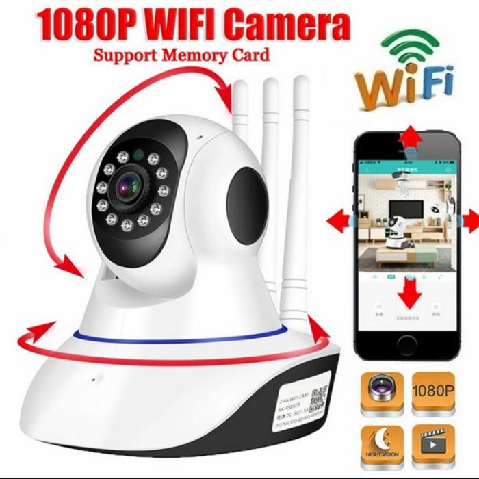 Promo Baby Cam Smart V380 Ipcam Cctv 3 Antena Wireless / Wifi Original