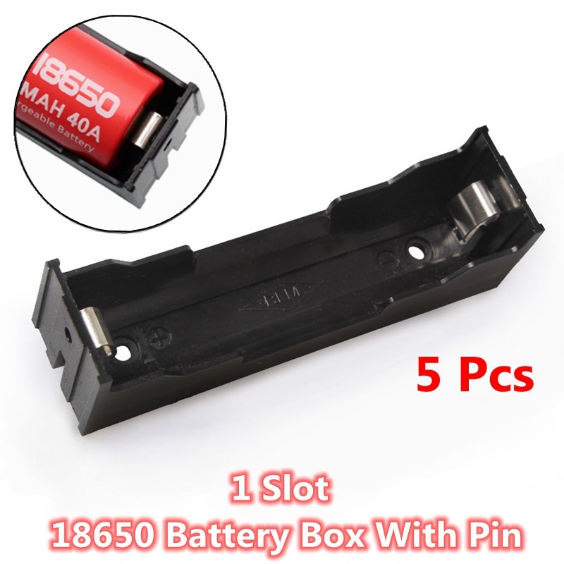 5 Pcs ABS DIY 18650 Battery Holders Case For 1 Slot 3.7V 18650 Battery Box With Hard Pin High