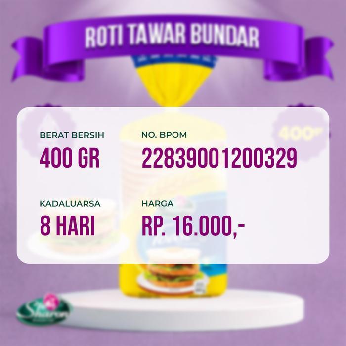 KOMPLIT Roti Tawar Bundar Sharon Bakery 400gr