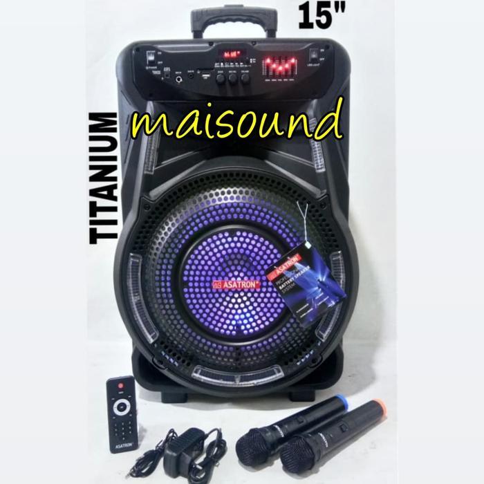 Premium Quality Speaker Portable Meeting Asatron Ht 8873 Titanium 15 Inch Ht8873 Mic