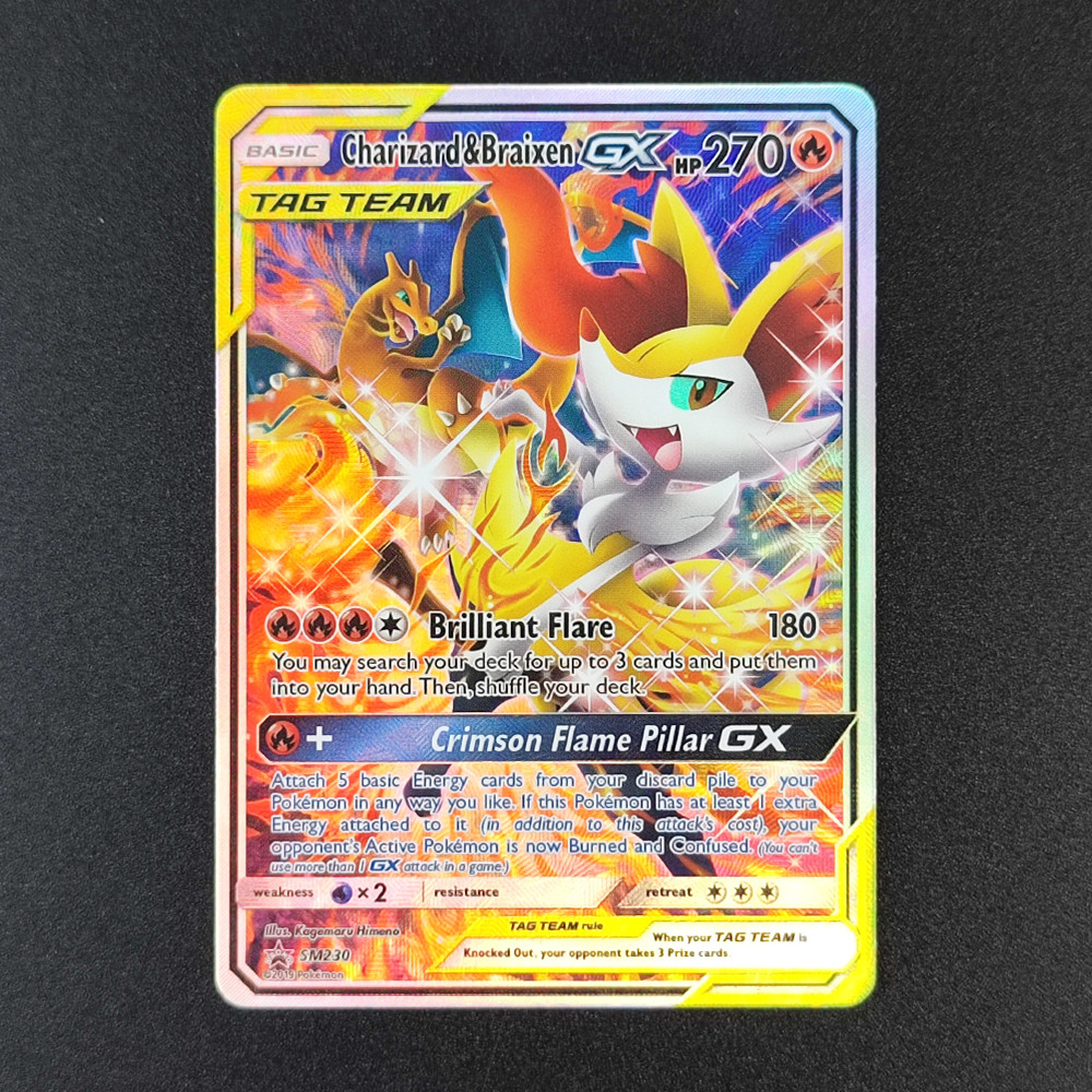 DIY PKM TCG Card Charizard & BraixenTAG TEAM Arceus Dialga Palkia GX Trading Collection Card