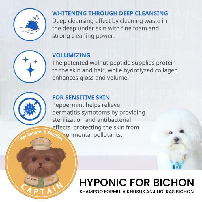 HYPONIC SHAMPOO BICHON FRISE GROOMING FORMULA UNTUK ANJING RAS BICHON DOG WHITENING VOLUMIZING