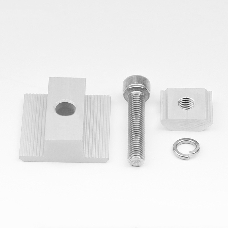 Solar Panel Mounting Fixing Clamp Adjustable Z Bracket Metal End & Mid Clamp PV Panel Clip for Solar