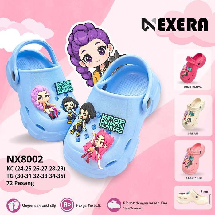 Sandal Kpop Cross Kodok Baim Viral Labubu Anak Laki-Laki Sendal Fuji Perempuan Bahan Karet Eva