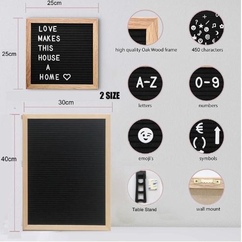 Letter Board /Papan Nama Bayi / Felt Letter Board Set / Papan Huruf Letter Board / Sudah Termasuk