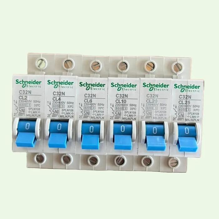 LONGLIFE MCB Schneider Biru 1 Phase CL2 CL4 CL6 CL10 CL20 CL25 Tahan Panas Anti Jeglek. MCB MERLIN